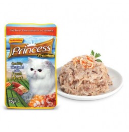 Princess Premium Chicken Tuna Crabs 70g wet cat food sachet