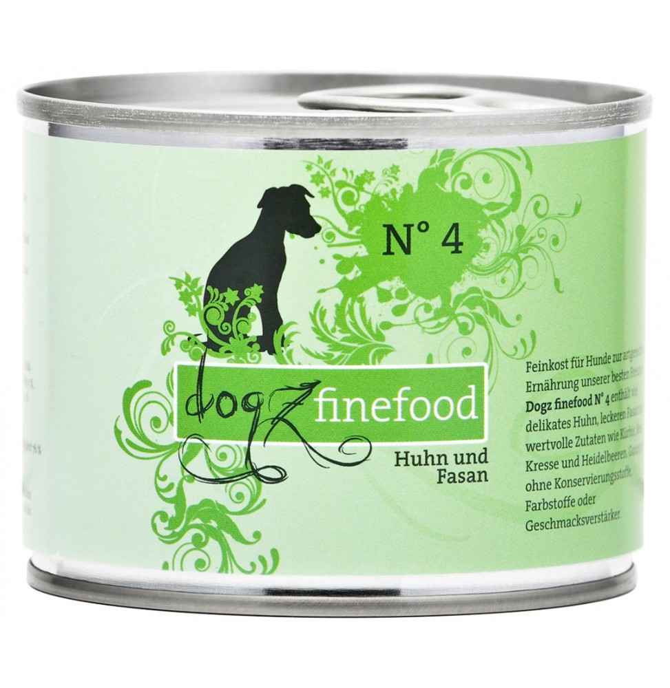 Dogz Finefood No.4 Huhn & Fasan 200g Nassfutter für Hunde