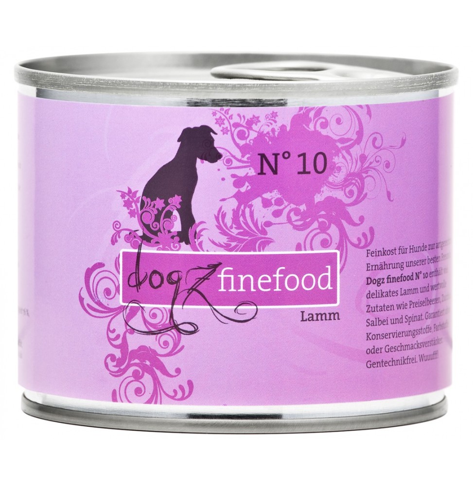 Dogz Finefood No.10 Lamm 200g Nassfutter für Hunde