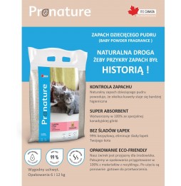 Pronature Holistic Baby Powder 12kg Canadian cat litter with the scent of baby powder