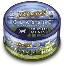 Princess Classic Complete Meal Sterizlizovaný kuřecí tuňák s taurinem 170g mokré krmivo pro kočky