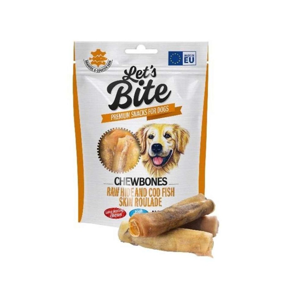 Brit Let's Bite Chewbones Cod Skin 135g chew with fish for dogs