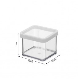 Quadratischer Rotho-Behälter. 0,5 l LOFT transparent/weiß