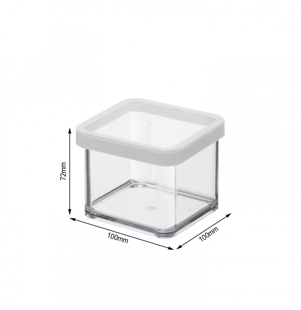 Pojemnik Rotho  kwadratowy. 0.5 l LOFT transparentny/biały