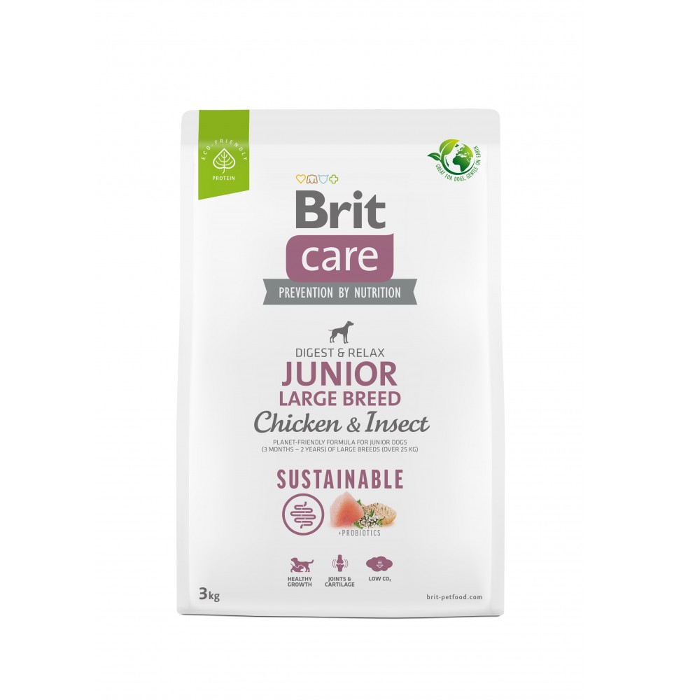 BRIT CARE DOG SUSTAINABLE JUNIOR LARGE BREED CHICKEN INSECT 3kg dry dog food