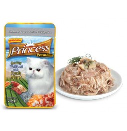 Princess Sachet 70 gr meat fillets for cats Chicken Tuna Mussels wet cat food