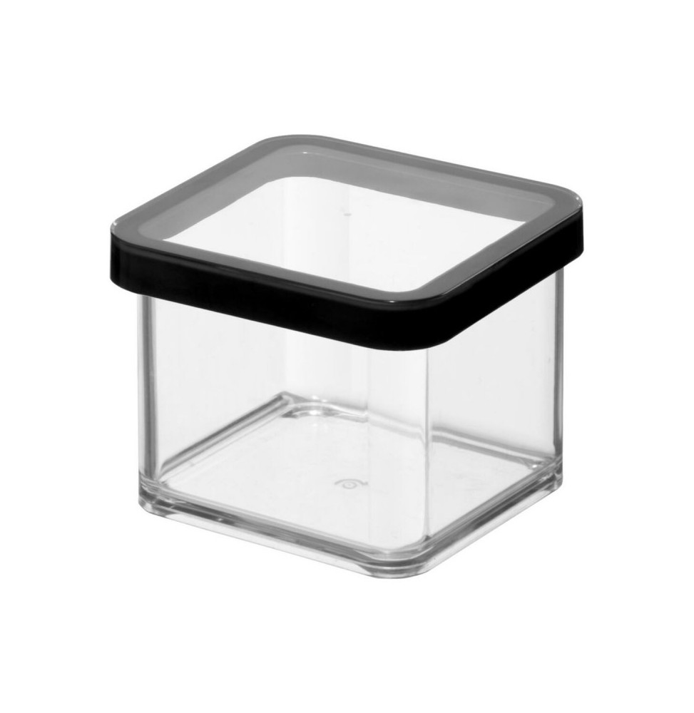 Rotho Square container capacity 0.5 l LOFT, transparent / black