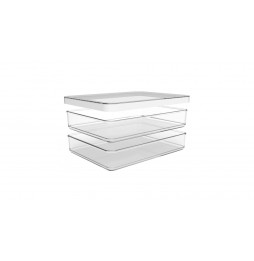 Rotho Wide container 2x0.85 LOFT, transparent and white