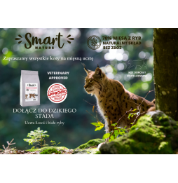 Smart Nature Cat Skin Coat 70% Fish 300g Bez zbóż 70% łososia i białych ryb, piękna sierść i skóra, koty sterylizowane