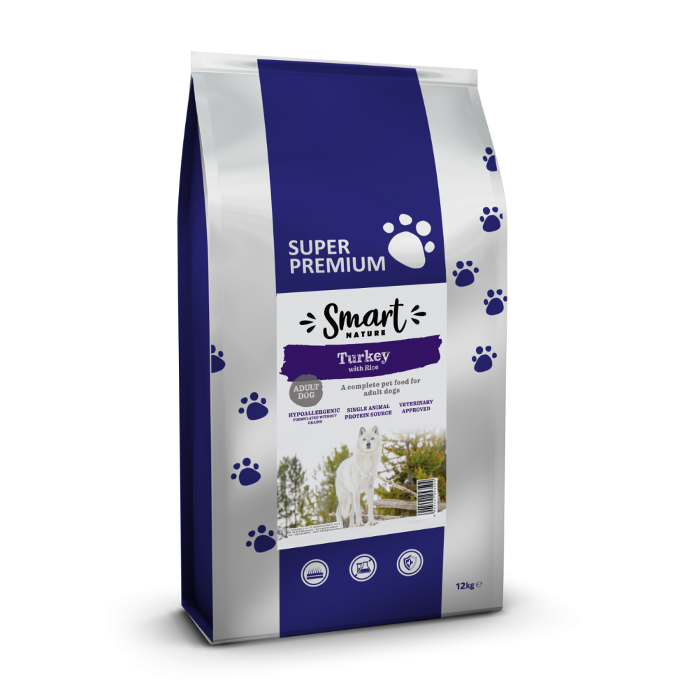 Smart Nature Dog Sensitive Stomach 12kg karma dla psów o wrażliwym układzie pokarmowym, indyk z algami