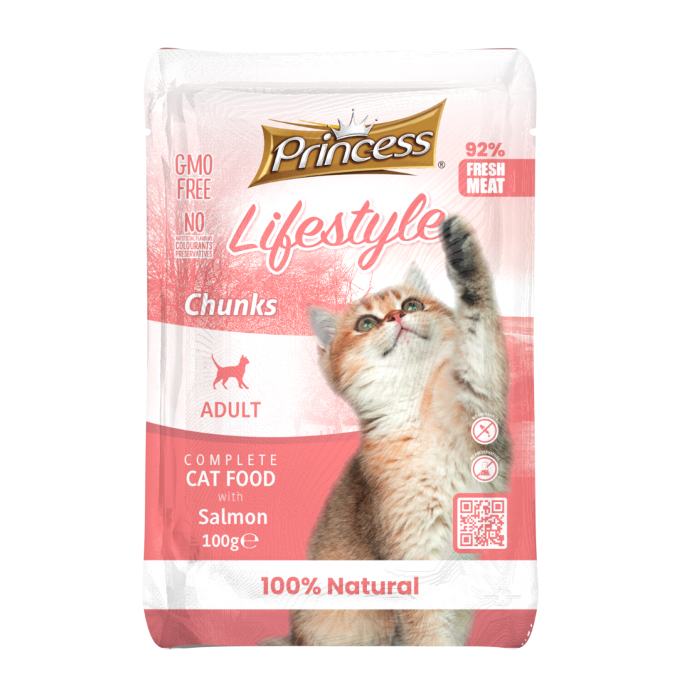 Princess Lifestyle  Chunks Łosoś  100 gr mokra karma dla kotów