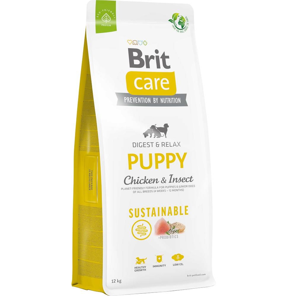 Krmivo Brit Care pro vaše štěně Udržitelné krmivo pro štěňata pro kuřata a hmyz s kuřecím masem a hmyzem pro vaše štěně 12 kg